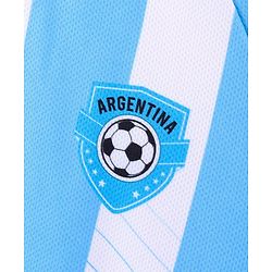 Pine Active Half Sleeves  Tee with Shorts Argentina Football Set - Blue
