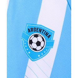 Pine Active Half Sleeves  Tee with Shorts Argentina Football Set - Blue