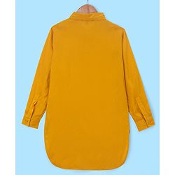 Pine Kids Rayon Woven Full Sleeves Solid Pathani Kurta- Yellow