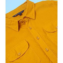 Pine Kids Rayon Woven Full Sleeves Solid Pathani Kurta- Yellow