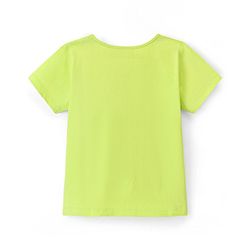 Pine Kids 100%  Cotton Knit Biowashed Half Sleeves T-Shirt With Heart Print - Green