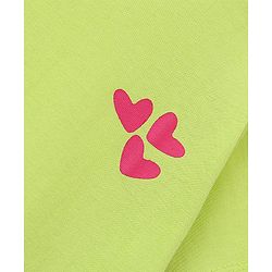 Pine Kids 100%  Cotton Knit Biowashed Half Sleeves T-Shirt With Heart Print - Green