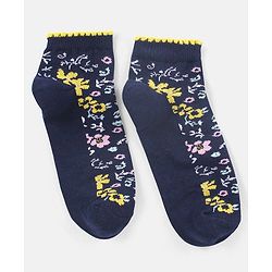 Pine Kids Ankle Length Socks Printed Pack Of 2 - Yellow & Blue