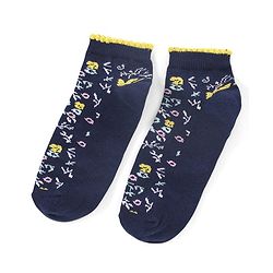 Pine Kids Ankle Length Socks Printed Pack Of 2 - Yellow & Blue