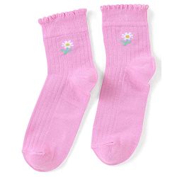 Pine Kids Ankle Length Solid Colour Socks Pack Of 3 - Yellow Purple & Pink