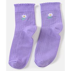 Pine Kids Ankle Length Solid Colour Socks Pack Of 3 - Yellow Purple & Pink