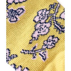 Pine Kids Ankle Length Printed Socks Floral Print Pack Of 3 - Yellow Green & Purple