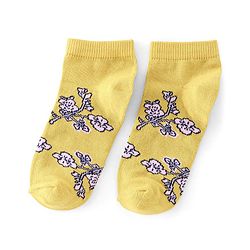 Pine Kids Ankle Length Printed Socks Floral Print Pack Of 3 - Yellow Green & Purple