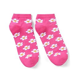 Pine Kids Ankle Length Printed Socks Floral Print Pack Of 3 - Orange White & Pink