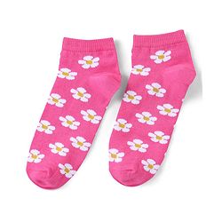 Pine Kids Ankle Length Printed Socks Floral Print Pack Of 3 - Orange White & Pink