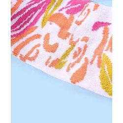 Pine Kids Ankle Length Printed Socks Floral Print Pack Of 3 - Orange White & Pink