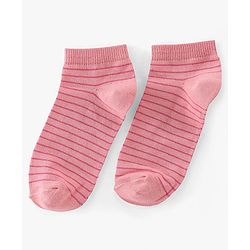 Pine Kids Ankle Length Printed Socks Striped Pack of 3 - Orange & Pink