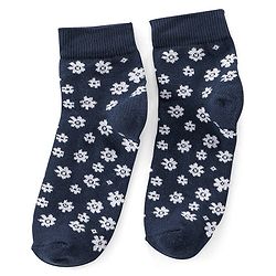 Pine Kids Ankle Length Printed Socks Floral Print Pack Of 3 - Pink Black & Green