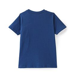 Pine Kids Cotton Half Sleeves T-Shirt Text Print - Blue Limoges