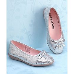 Pine Kids Slip On Bellies with Sequin Detailing - Silver