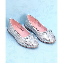 Pine Kids Slip On Bellies with Sequin Detailing - Silver