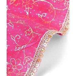 Pine Kids Choli & Lehenga With Full Sleeves Shurg Zari Design - Pink
