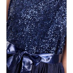 Pine Kids Sleeveless All Over Sequins Party Wear Dress - Navy