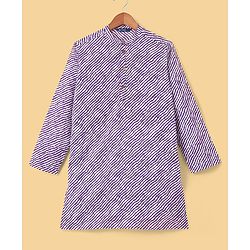 Pine Kids 100% Cotton Full Sleeves Printed Kurta & Pyjama Set- Purple