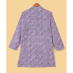 Pine Kids 100% Cotton Full Sleeves Printed Kurta & Pyjama Set- Purple