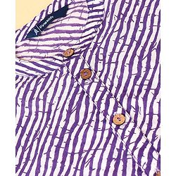Pine Kids 100% Cotton Full Sleeves Printed Kurta & Pyjama Set- Purple