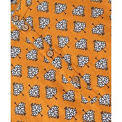 Pine Kids 100% Cotton Woven Full Sleeves Kurta & Pyjama Set Floral Print - Mustard