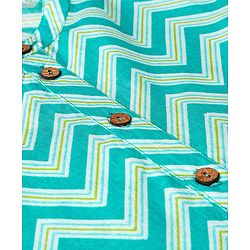 Pine Kids Full Sleeves Chevron Printed Kurta & Pyjama Set - Light Blue