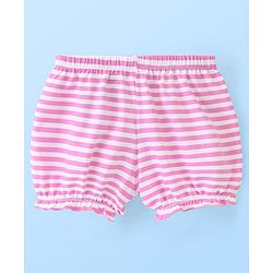 Pine Kids Cotton Anti Bacterial  Bloomers Solid & Stripes Pack Of 3 - Pink