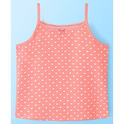 Pine Kids Cotton Sleeveless Antimicrobial Slips Stripes & Dot Print Pack Of 3 - Pink & Red