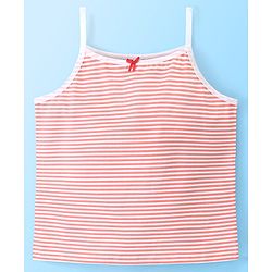 Pine Kids Cotton Sleeveless Antimicrobial Slips Stripes & Dot Print Pack Of 3 - Pink & Red