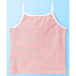 Pine Kids Cotton Sleeveless Antimicrobial Slips Stripes & Dot Print Pack Of 3 - Pink & Red