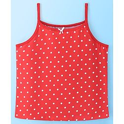 Pine Kids Cotton Sleeveless Antimicrobial Slips Stripes & Dot Print Pack Of 3 - Pink & Red