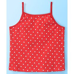 Pine Kids Cotton Sleeveless Antimicrobial Slips Stripes & Dot Print Pack Of 3 - Pink & Red