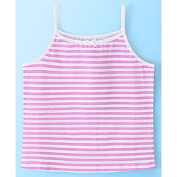 Pine Kids Cotton Sleeveless Antimicrobial Slips Solid & Stripes Pack Of 3 - Pink