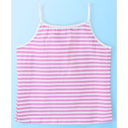 Pine Kids Cotton Sleeveless Antimicrobial Slips Solid & Stripes Pack Of 3 - Pink