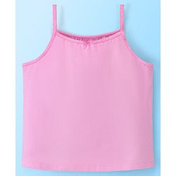 Pine Kids Cotton Sleeveless Antimicrobial Slips Solid & Stripes Pack Of 3 - Pink