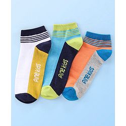 Pine Kids Ankle Length Socks Logo Print Pack Of 3 (Colour May Vary)