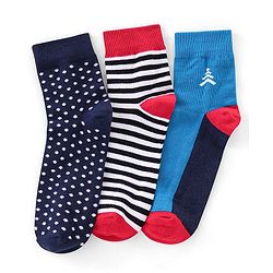 Pine Kids Ankle Length Socks Logo Print Pack Of 3 (Colour May Vary)