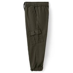 Pine Kids Cotton Elastane Full Length Multi Pocket Solid Jogger- Green