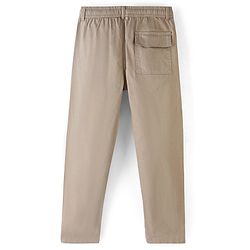 Pine Kids Cotton Elastane Woven   Full Length Solid Color Trouser - Beige