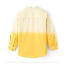 Pine Kids 100% Cotton Full Sleeves Solid Shirt with Dip Dye Effect - Yellow