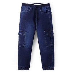 Pine Kids Denim Washed Full Length  Cargo Jogger - Blue