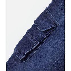 Pine Kids Denim Washed Full Length  Cargo Jogger - Blue