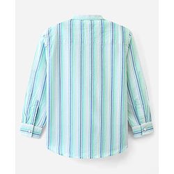 Pine Kids 100% Cotton Full Sleeves Stripe Shirt - Green