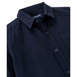 Pine Kids 100% Cotton Full Sleeves Shirt Solid Color -  Dark Blue