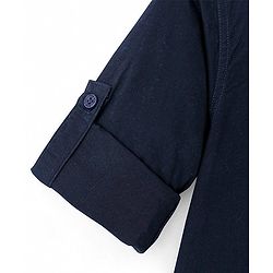 Pine Kids 100% Cotton Full Sleeves Shirt Solid Color -  Dark Blue