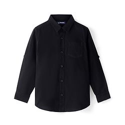 Pine Kids 100% Cotton Full Sleeves Shirt Solid Color - Black
