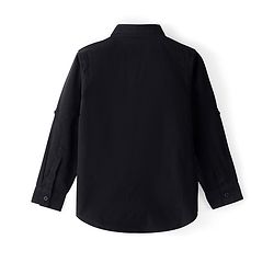 Pine Kids 100% Cotton Full Sleeves Shirt Solid Color - Black