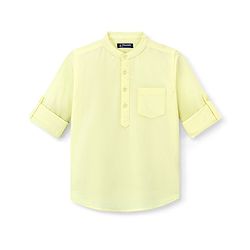 Pine Kids Cotton Woven Full Sleeves Solid Shirt - Yellow