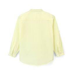 Pine Kids Cotton Woven Full Sleeves Solid Shirt - Yellow